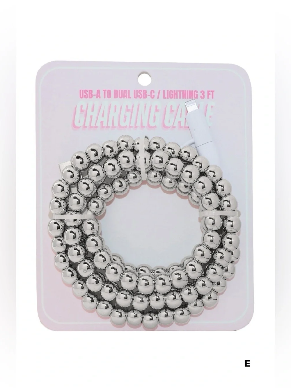 TIK TOK BEADED DUAL USB FAST CHARGING CABLE